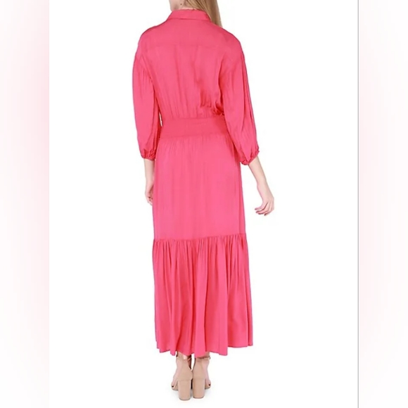 NWT DEX SMOCKED WAIST MAXI SUMMER SHIRT-DRESS ( SIZE L ) - Picture 4 of 11